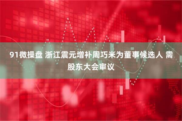 91微操盘 浙江震元增补周巧米为董事候选人 需股东大会审议