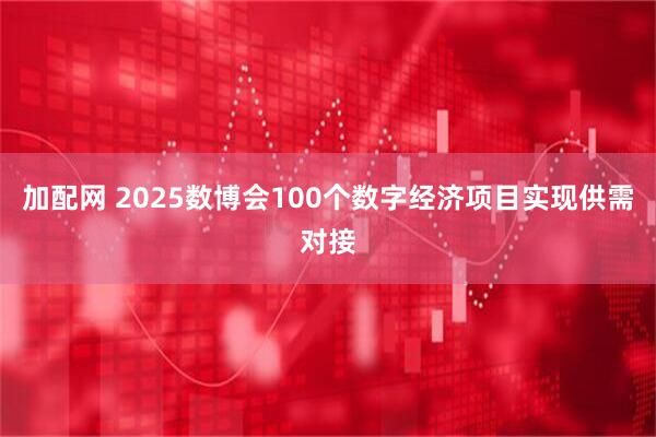加配网 2025数博会100个数字经济项目实现供需对接